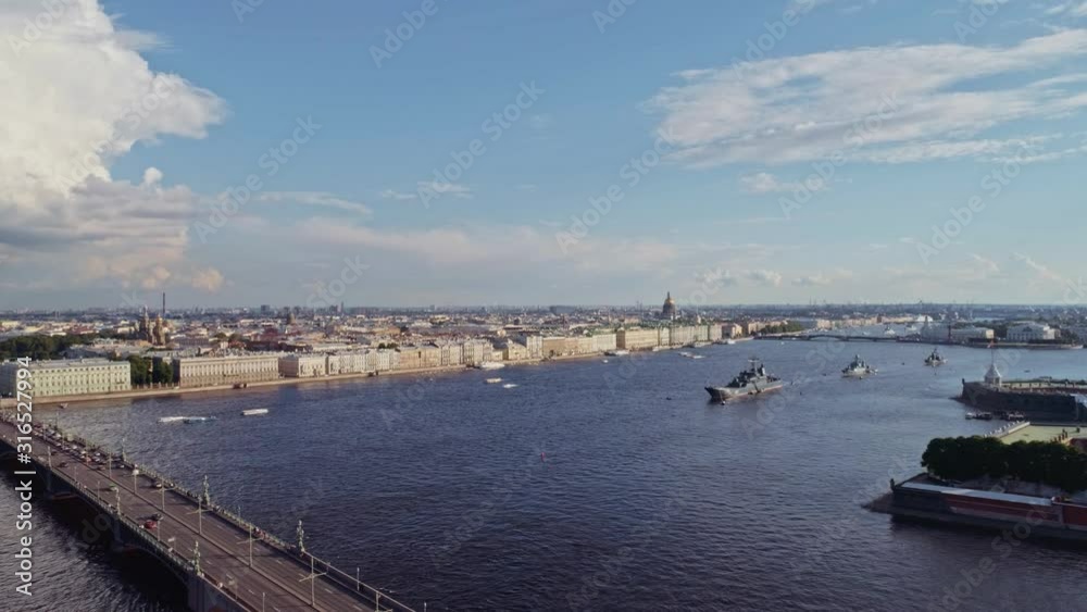 Aerial flight above beautiful Saint-Petersburg Russia 71 Aerial flight above beautiful Saint-Petersburg Russia 71