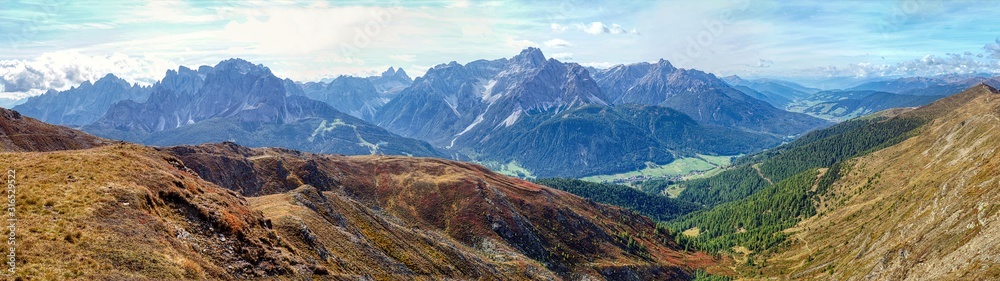 Fototapeta premium Dolomiten Aussicht vom Helm-Hornischegg nach Süden