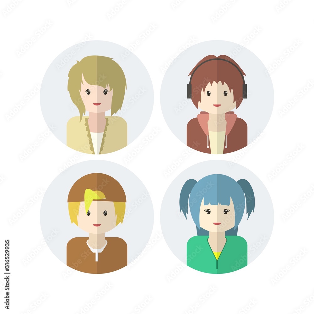 Character avatars set, collection of flat design avatars Character avatars set, collection of flat design avatars