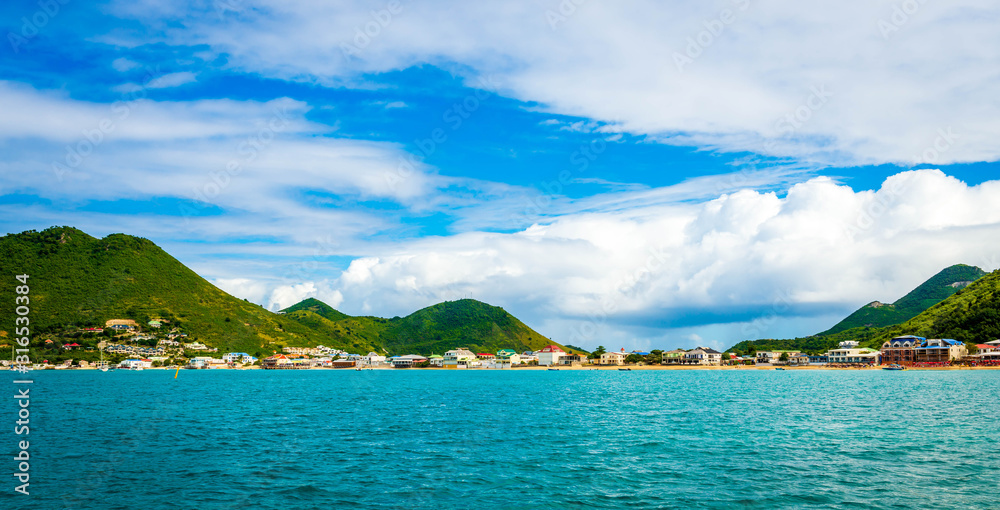 Grand Case on the island of Saint Martin in the Caribbean