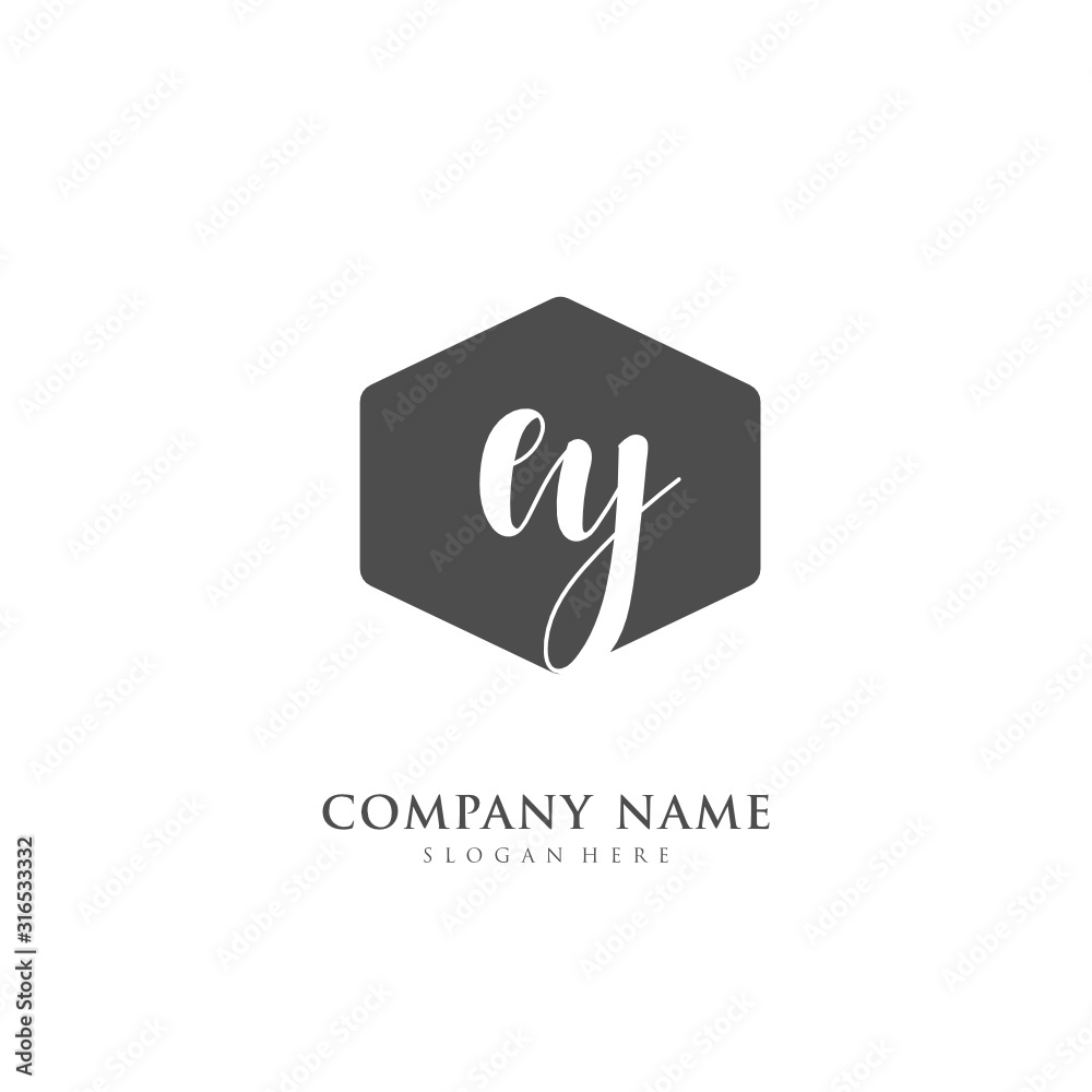 Handwritten initial letter E Y EY for identity and logo. Vector logo template with handwriting and signature style. Handwritten initial letter E Y EY for identity and logo. Vector logo template with handwriting and signature style.