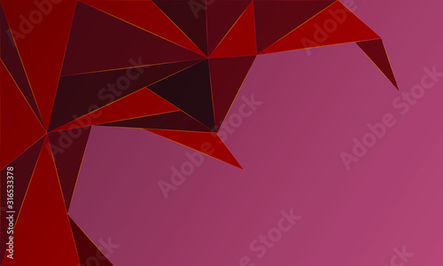 Abstract polygonal pattern luxury dark pink with gold modern background. Vector illustration.