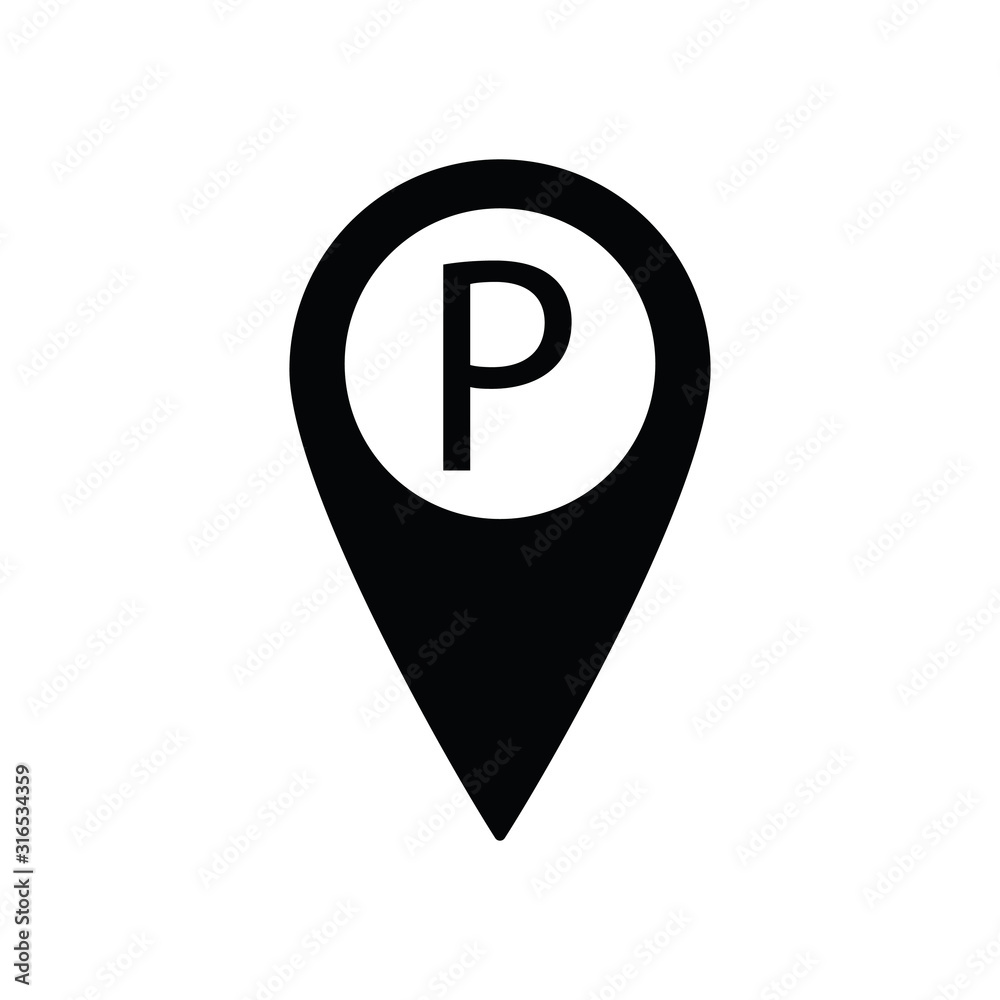 parking icon map pointer vector parking icon map pointer vector