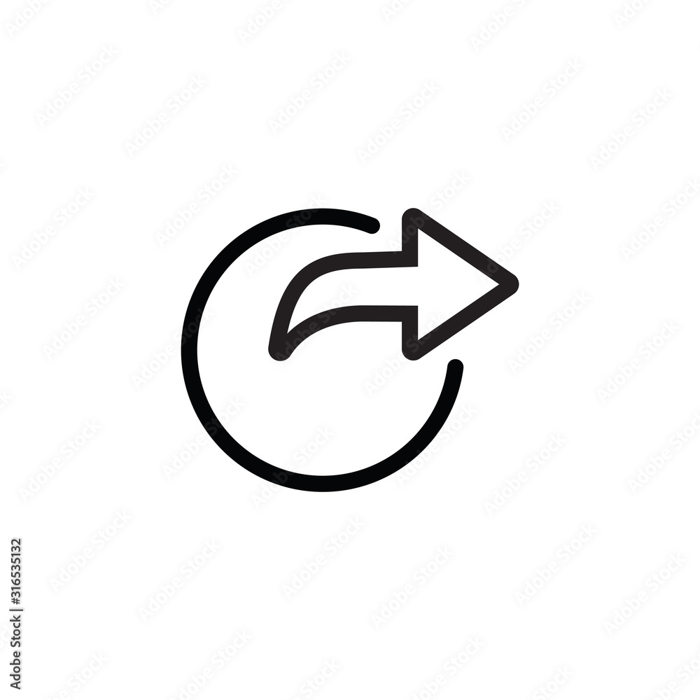 export arrow, forward icon, share or exit icon. black vector square and arrow 