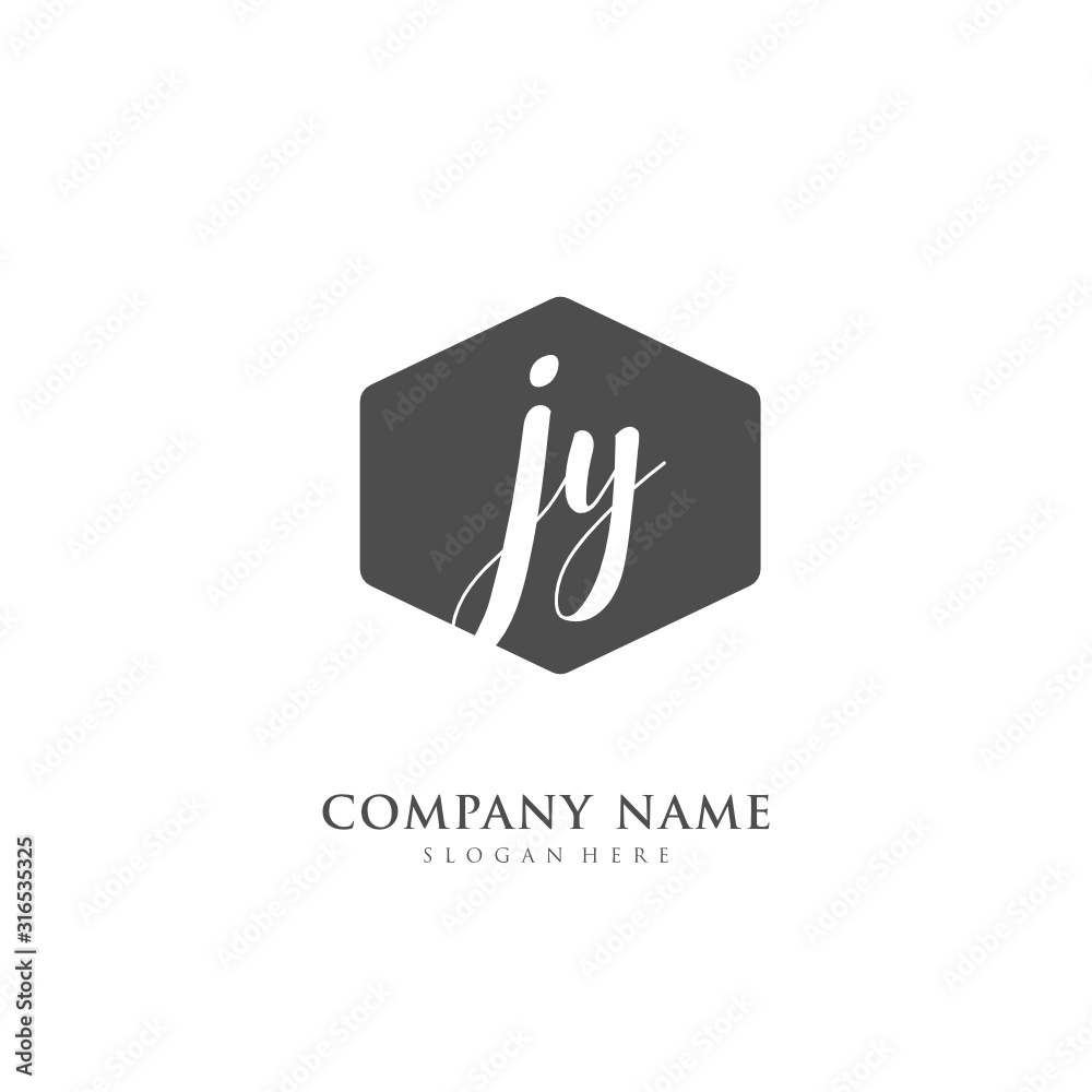 Handwritten initial letter J Y JY for identity and logo. Vector logo template with handwriting and signature style. Handwritten initial letter J Y JY for identity and logo. Vector logo template with handwriting and signature style.
