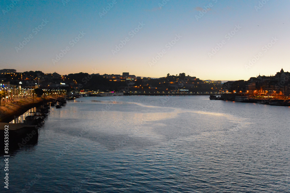 Douro River in Porto, Portugal..