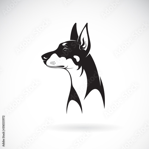 Vector of a dog head (Great Dane or German Mastiff or Danish Hound) on white background. Pet. Animal. Dog head logo or icon. Easy editable layered vector illustration.