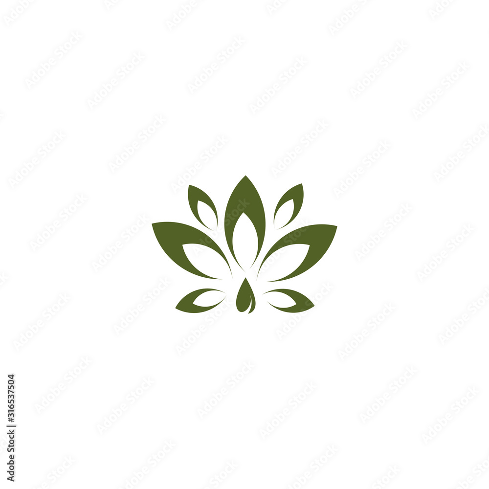 CBD oil leaf - Cannabidiol - CBD leaf - Hemp icon / logo template