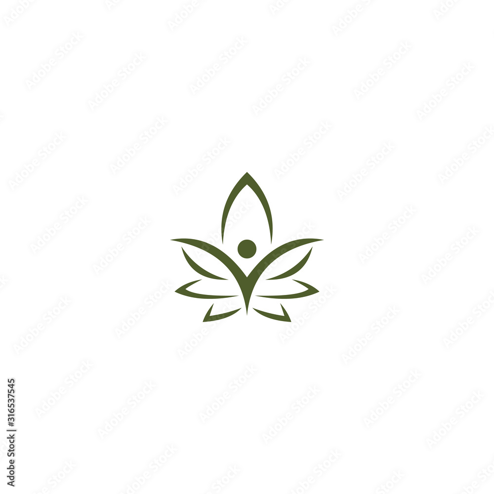Healthy People and Cannabis Leaf logo design