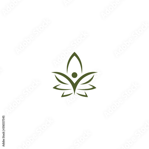 Healthy People and Cannabis Leaf logo design