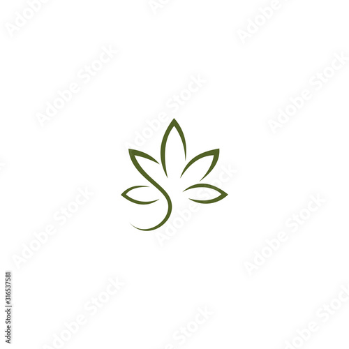 Cannabis Leaf Modern Logo Template design inspiration- vector