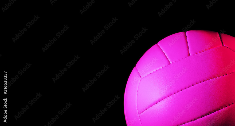 Volleyball ball isolated on black background. Blue neon Banner Art concept Volleyball ball isolated on black background. Blue neon Banner Art concept