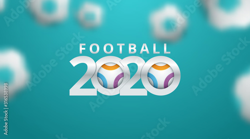 Soccer European championship. Abstract Turquoise dynamic background soccer banner Football. Vector illustration