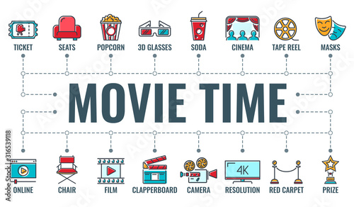 Movie Time Typography Banner