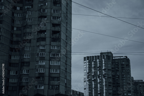 Gray buildings, high-rise buildings, USSR buildings