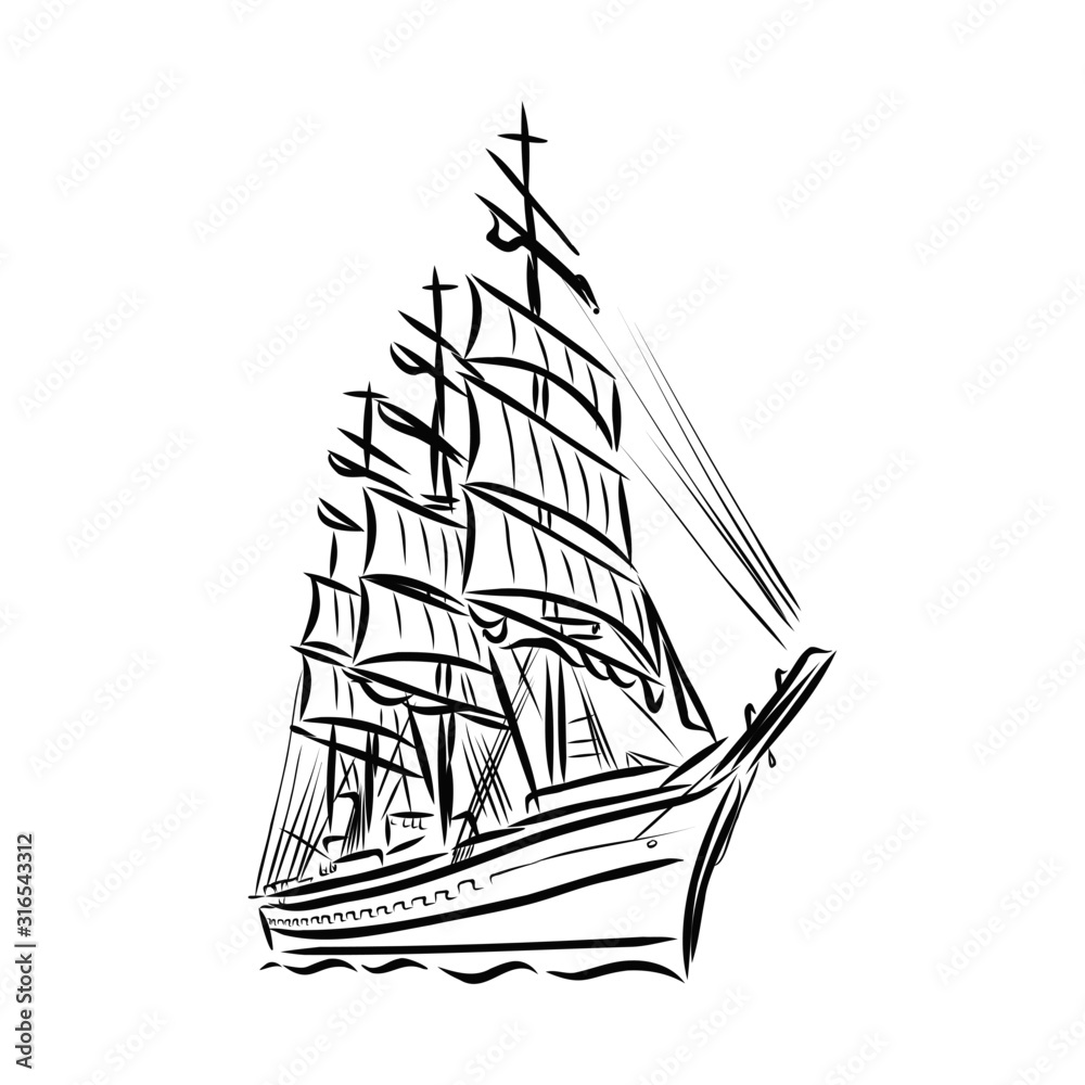 sailing ship - obrazy, fototapety, plakaty 