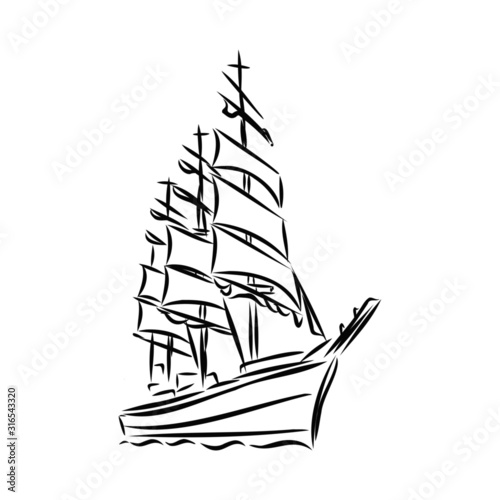 sailing ship on the sea