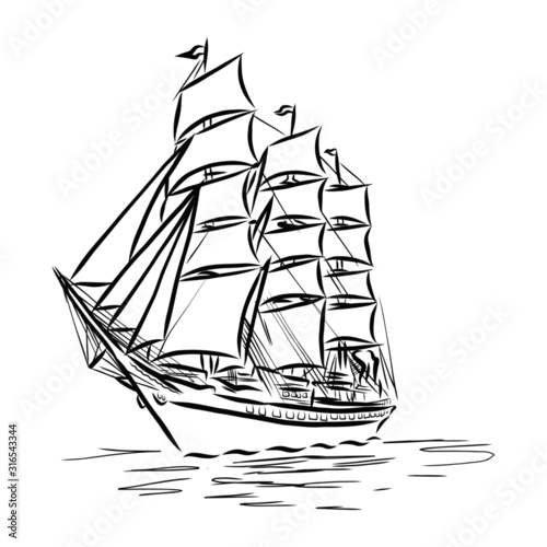 ship isolated on white background