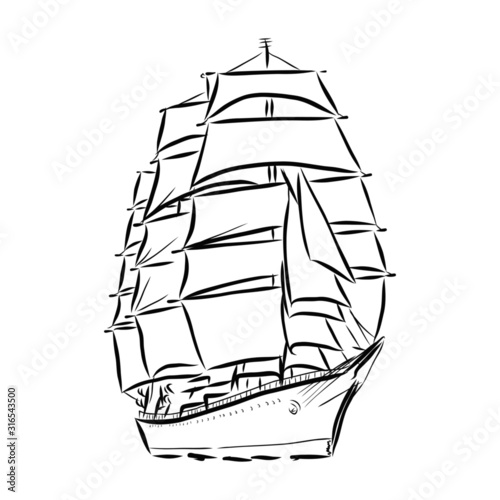 illustration of ship in sea