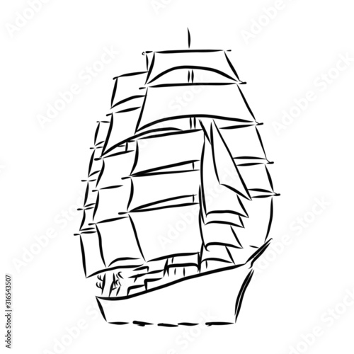 vector illustration of ship
