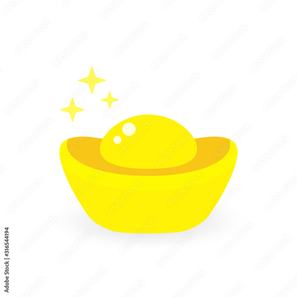 Chinese gold ingot icon isolated on white background. Vector illustration Chinese gold ingot icon isolated on white background. Vector illustration