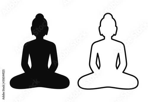 Buddha statue silhouette icon
