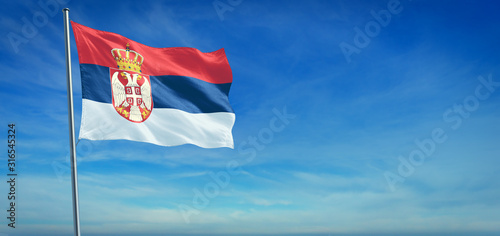 The National flag of Serbia