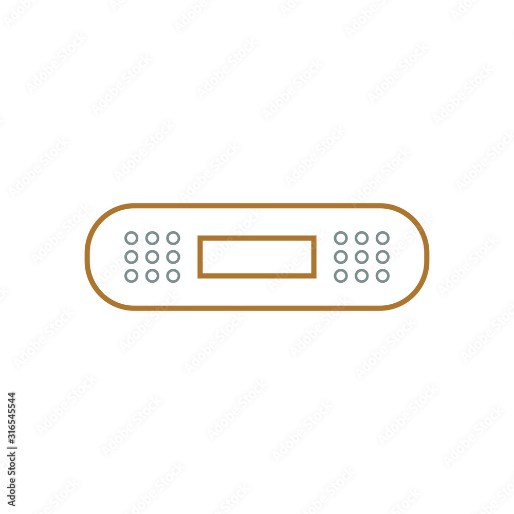vector icon with wound band aid vector icon with wound band aid