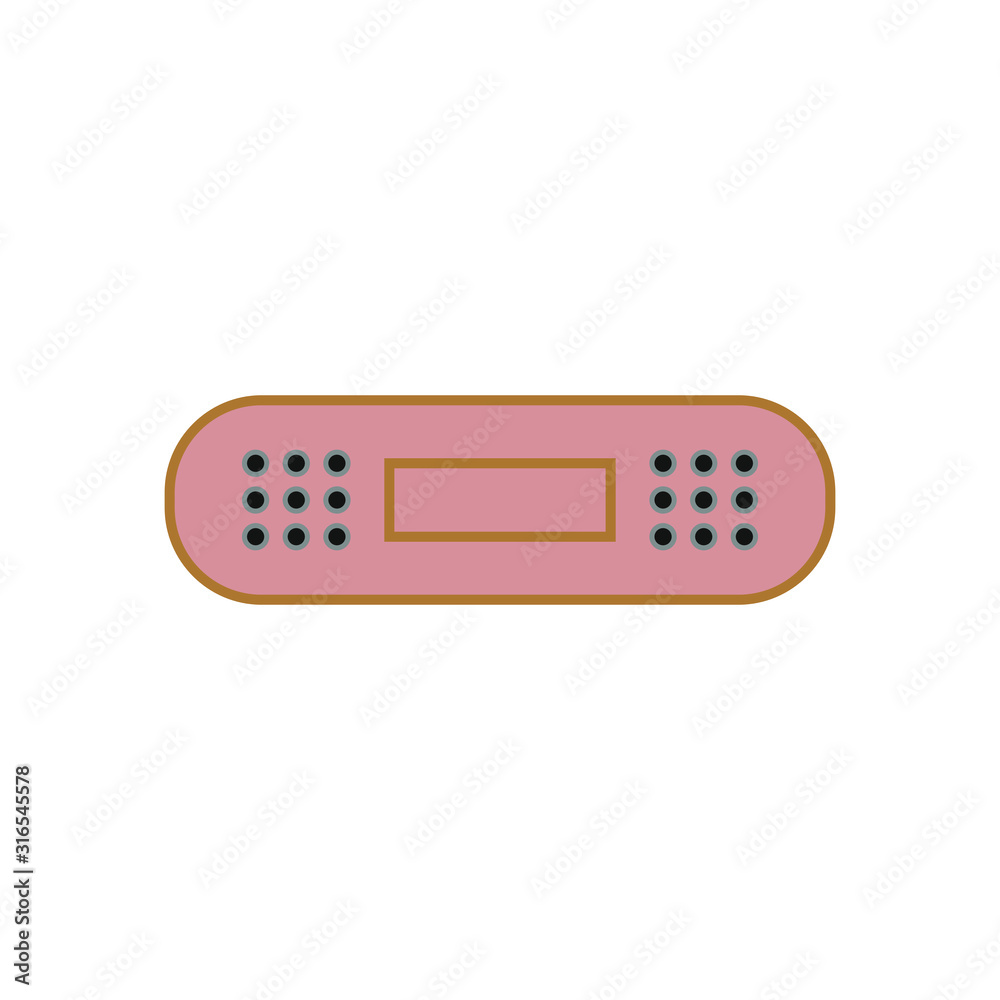 vector icon with wound band aid vector icon with wound band aid