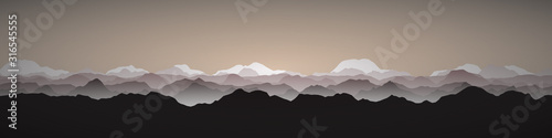 Color Mountains Landscape Generative Art background illustration