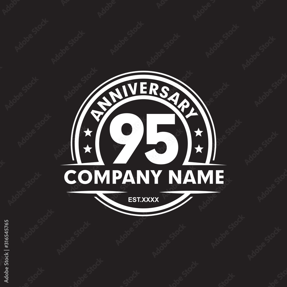 95th year anniversary emblem logo design vector template 95th year anniversary emblem logo design vector template