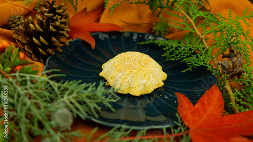 Sape cookies on a blue plate photo