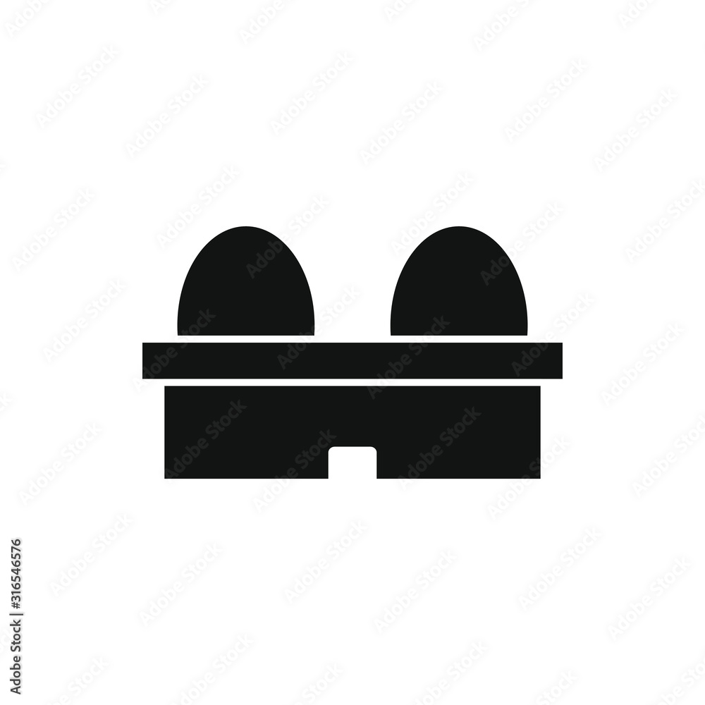 vector icon with chicken eggs in cardboard form vector icon with chicken eggs in cardboard form