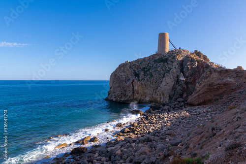 Defensive tower, called the Pirulico, in Almeria, Spain.