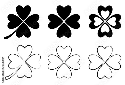 Clover set vector illustration