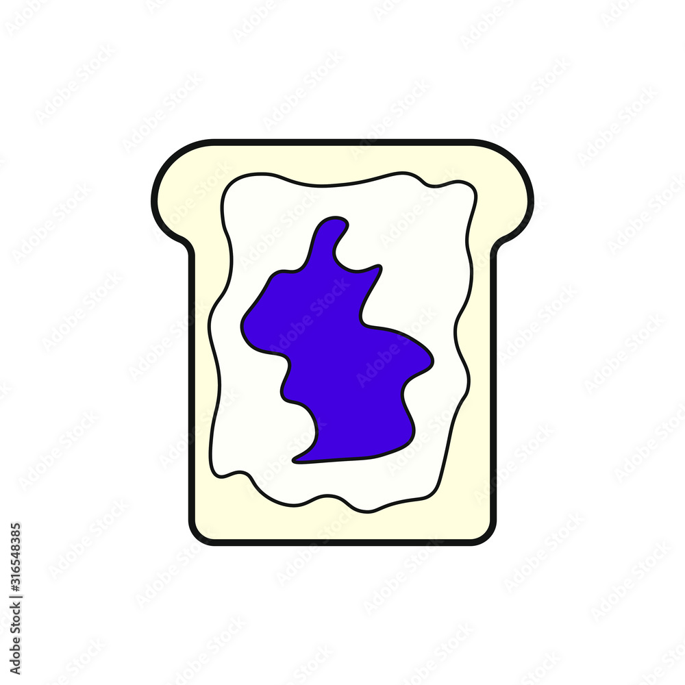 vector icon with toast with butter and jam vector icon with toast with butter and jam