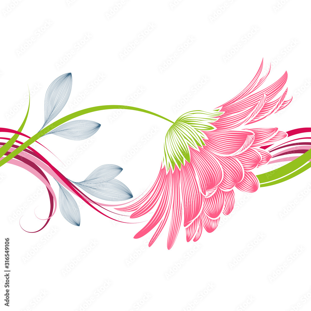 Seamless floral abstract pattern with hand-drawn gerbera flower. Element for invitations, greetings, cards, wrapping paper, wallpaper. Seamless floral abstract pattern with hand-drawn gerbera flower. Element for invitations, greetings, cards, wrapping paper, wallpaper.