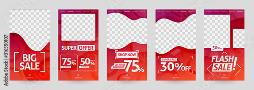 abstract illustrations of social media story template. post discount and sale for fashion and modern retail. advertising, marketing, promotion for online. digital print brochure, flyer, banner, card