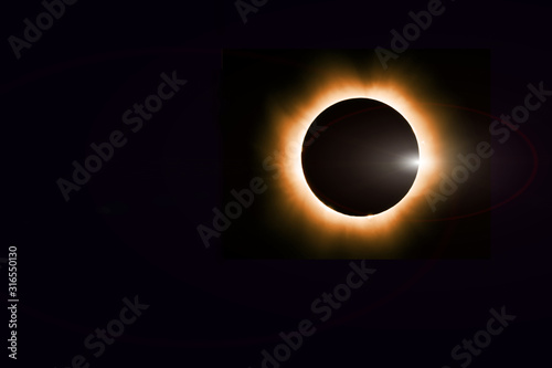 Total solar eclipse cosmic background photo