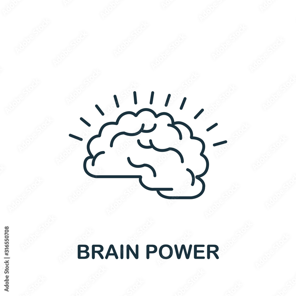 Brain Power icon. Simple line element Brain Power symbol for templates, web design and infographics Brain Power icon. Simple line element Brain Power symbol for templates, web design and infographics
