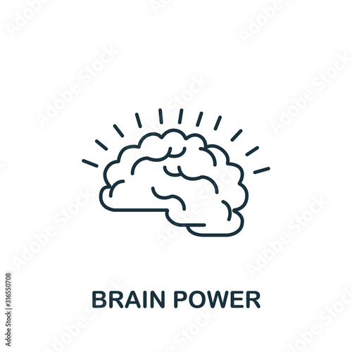 Brain Power icon. Simple line element Brain Power symbol for templates, web design and infographics