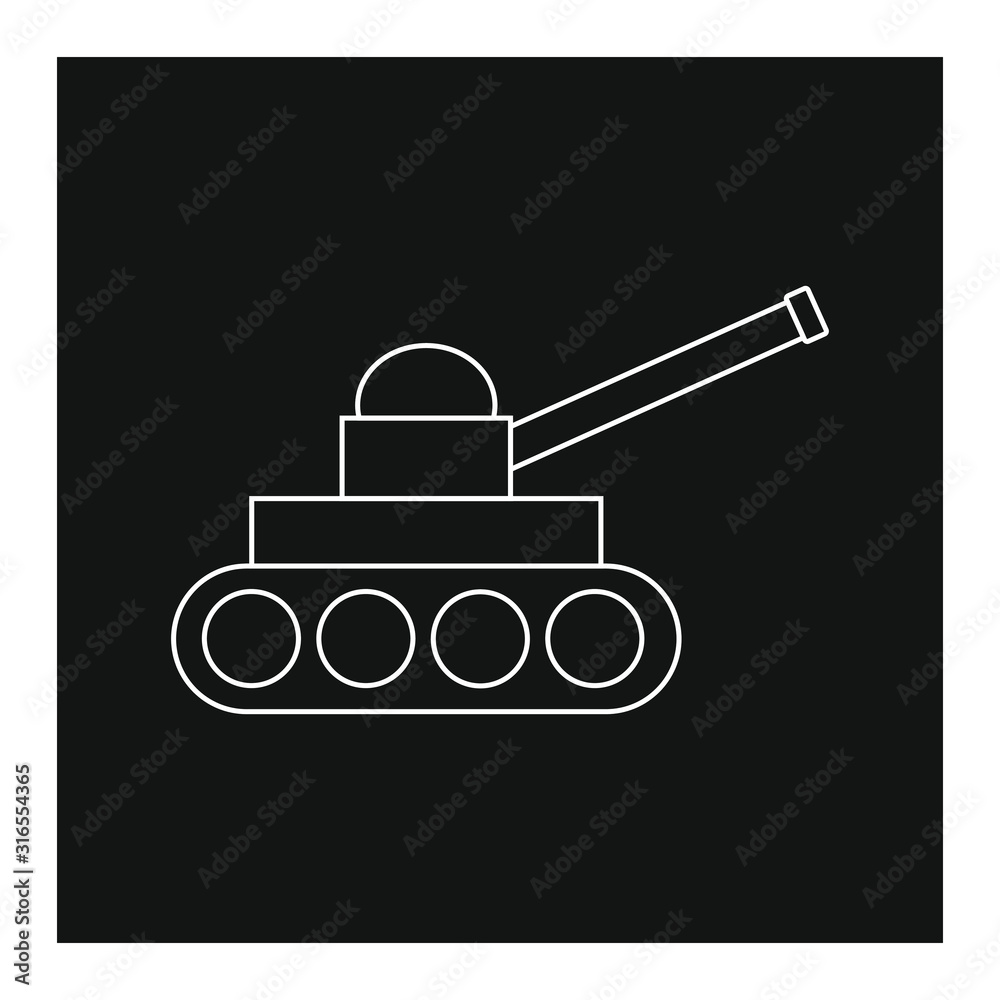 vector icon, in the form of military combat car