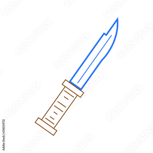 vector icon, shaped like a military knife