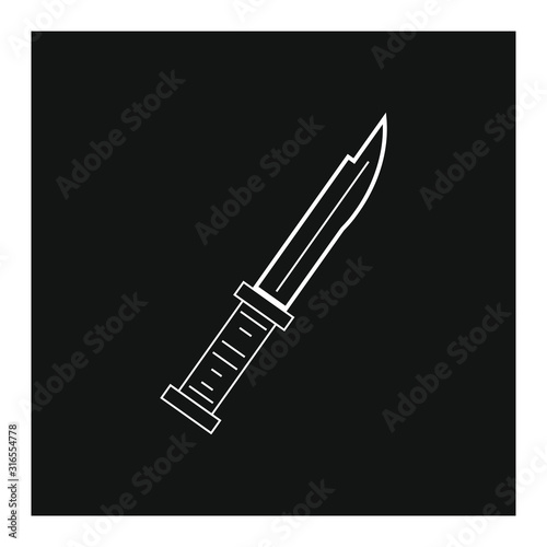 vector icon, shaped like a military knife