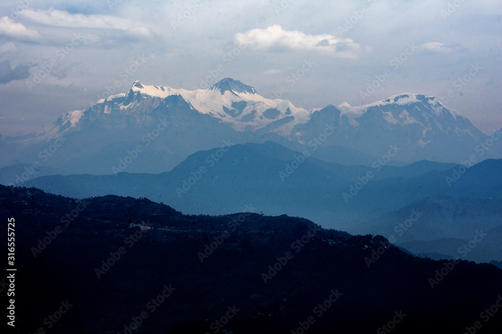 Himalayas seen  from Pokhara, Nepal