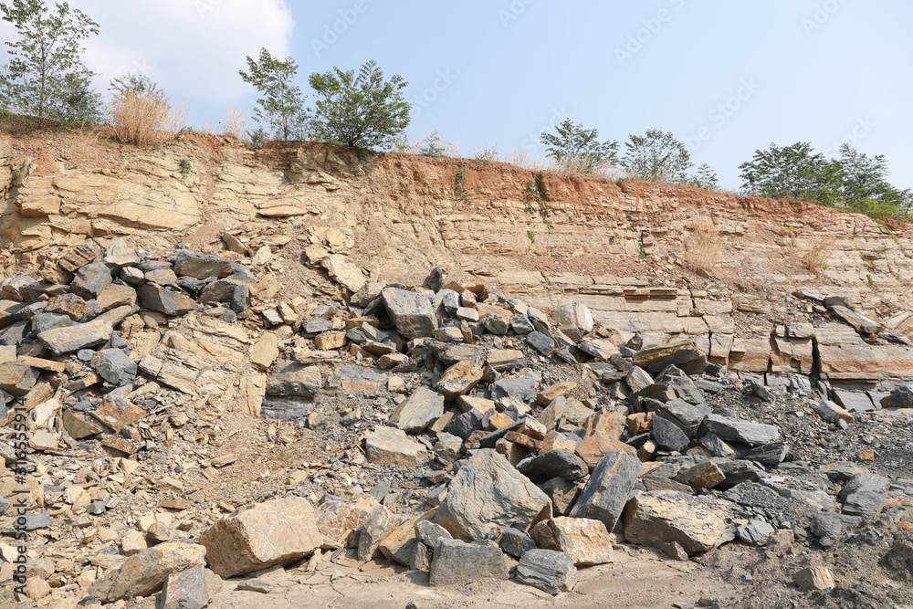 Rock sediment shale strata in Thailand
