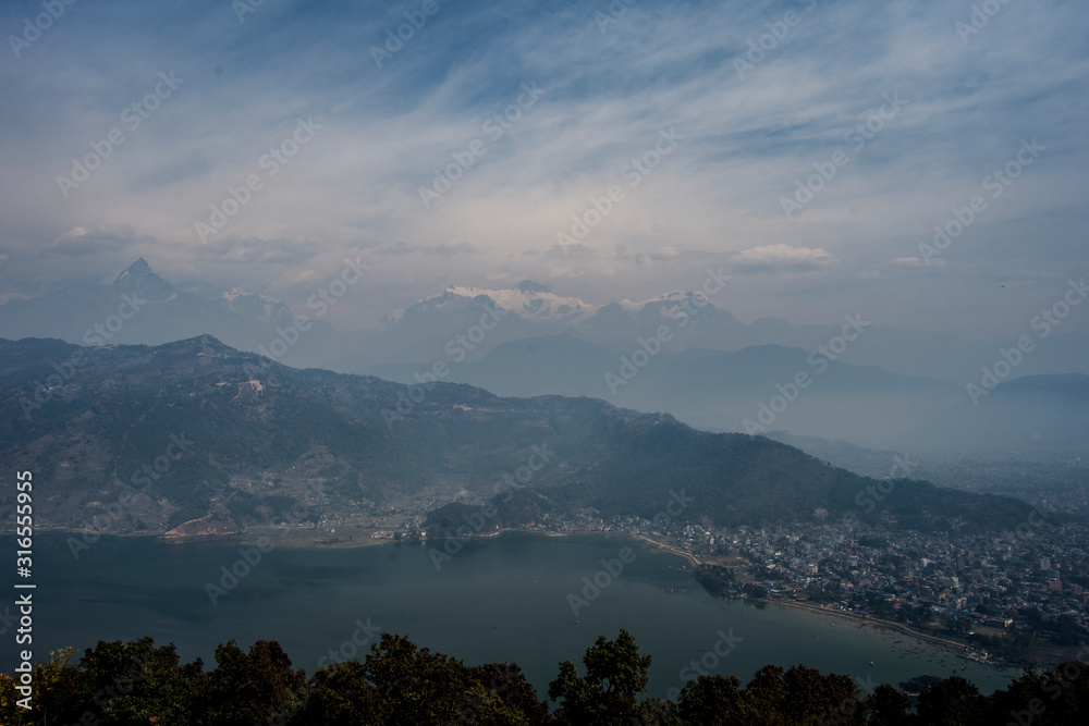 Himalayas seen  from Pokhara, Nepal