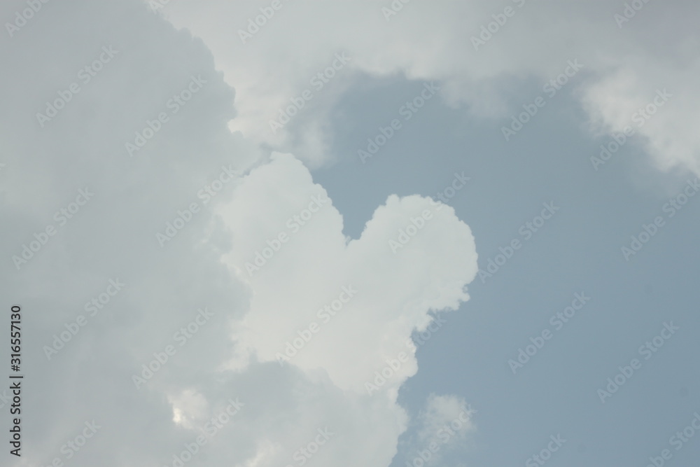 heart shaped cloud in the sky