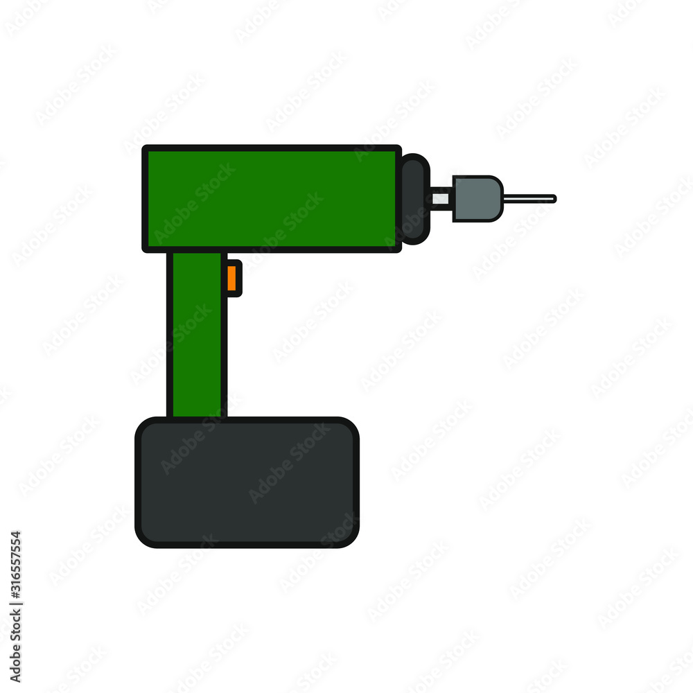 vector icon, with electric screwdriver shape vector icon, with electric screwdriver shape