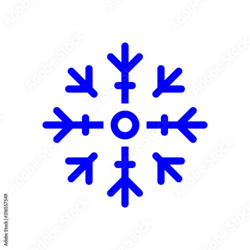 Snowflake icon on white background.